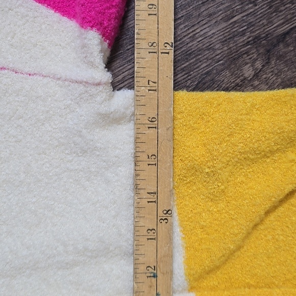 ANDREE BY UNIT Women's S Pink & Yellow Color Block Cardigan Sweater Long - Picture 3 of 7